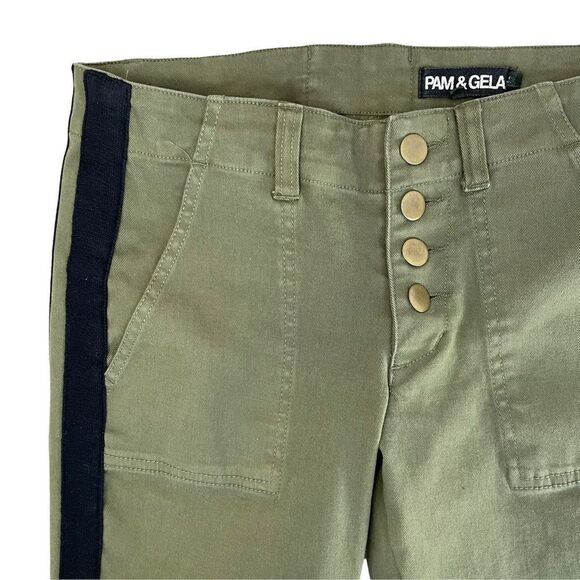 Pam & Gela Double Stripe Pant in Winter Moss - Picture 4 of 10